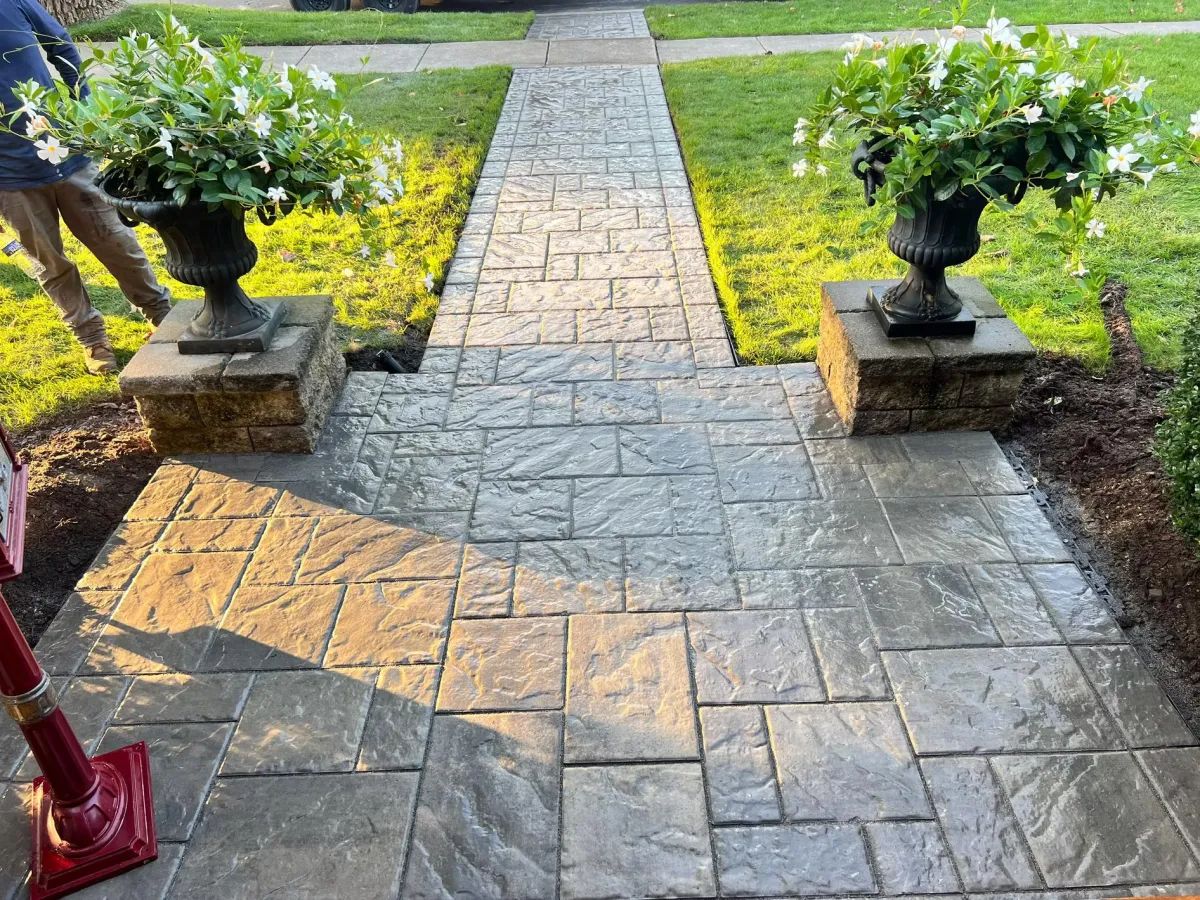 Decorative paver walkway and entry installation